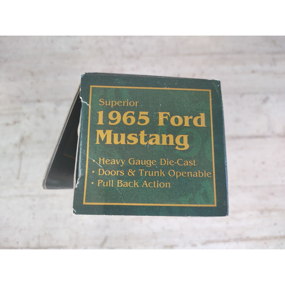 Vintage Superior 1965 Ford Mustang Die Cast Pull Back Car Vehicle Red w Box 5.5" - Picture 8 of 8